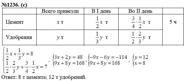 Ответ к задаче № 1236 (с) - Ю.Н. Макарычев, Н.Г. Миндюк, К.И. Нешков, С.Б. Суворова, гдз по алгебре 7 класс